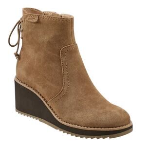 Earth Women's Calia Suede Casual Wedge Ankle Booties Brown Size 10